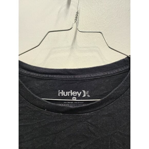 Hurley Mens T-Shirt Size 3XL Black Spellout Logo Short Sleeve Crew Neck Cotton - Picture 4 of 7
